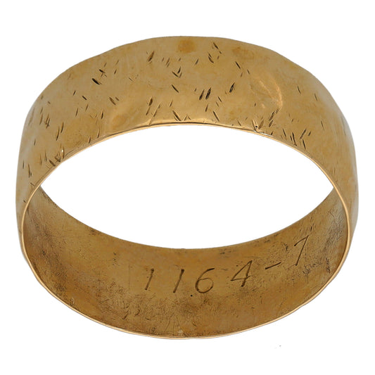 9ct Gold Patterned Wedding Ring Size O