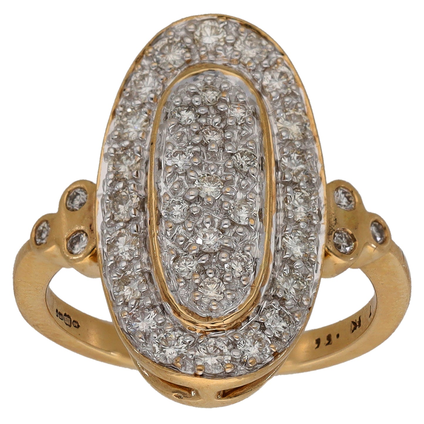 9ct Gold 0.39ct Diamond Dress/Cocktail Ring Size L