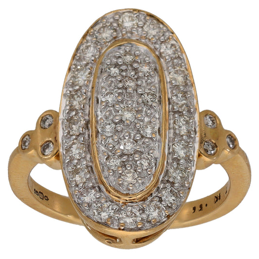 9ct Gold 0.39ct Diamond Dress/Cocktail Ring Size L