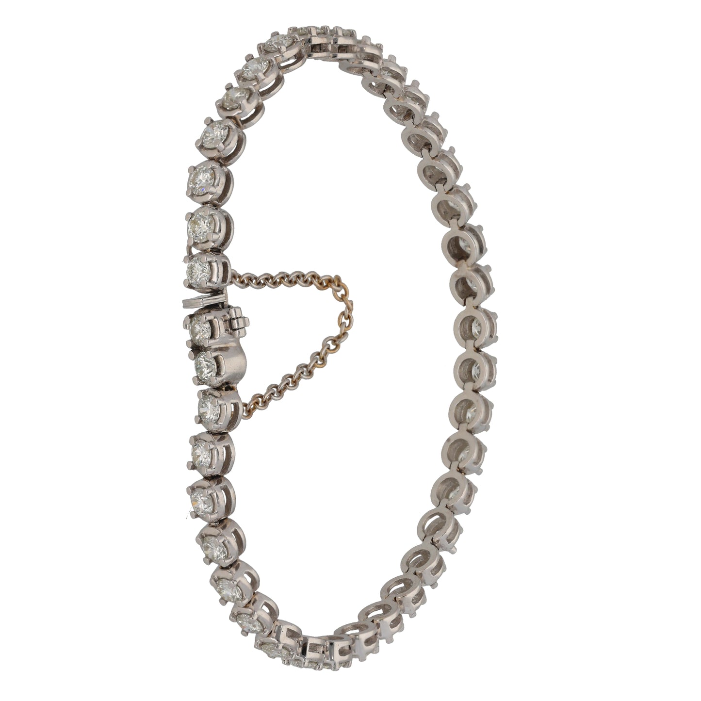 18ct White Gold 4.56ct Diamond Fancy Stone Set Bracelet