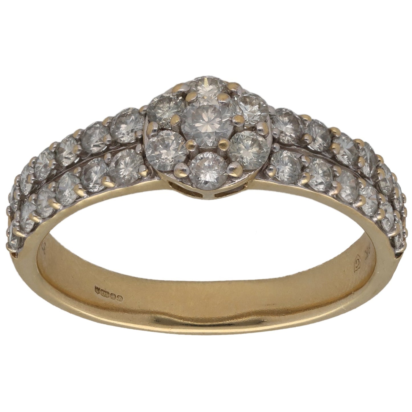 9ct Gold 0.77ct Diamond Dress/Cocktail Ring Size Q