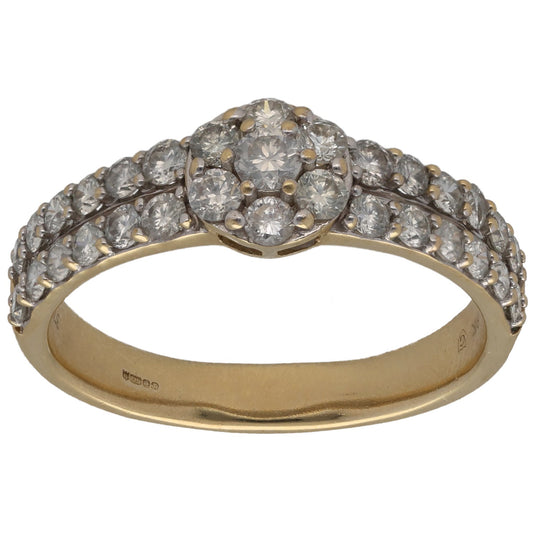 9ct Gold 0.77ct Diamond Dress/Cocktail Ring Size Q