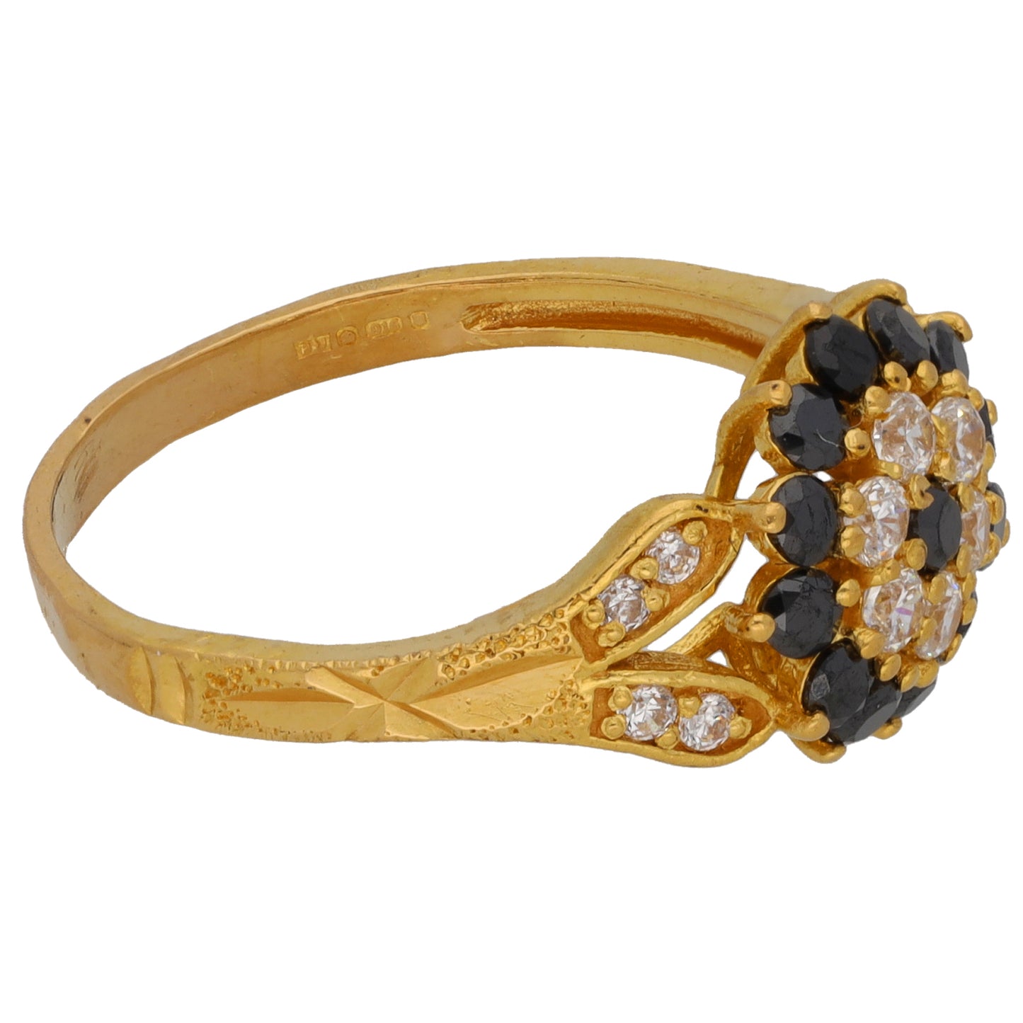 22ct Gold Sapphire & Cubic Zirconia Dress/Cocktail Ring Size S