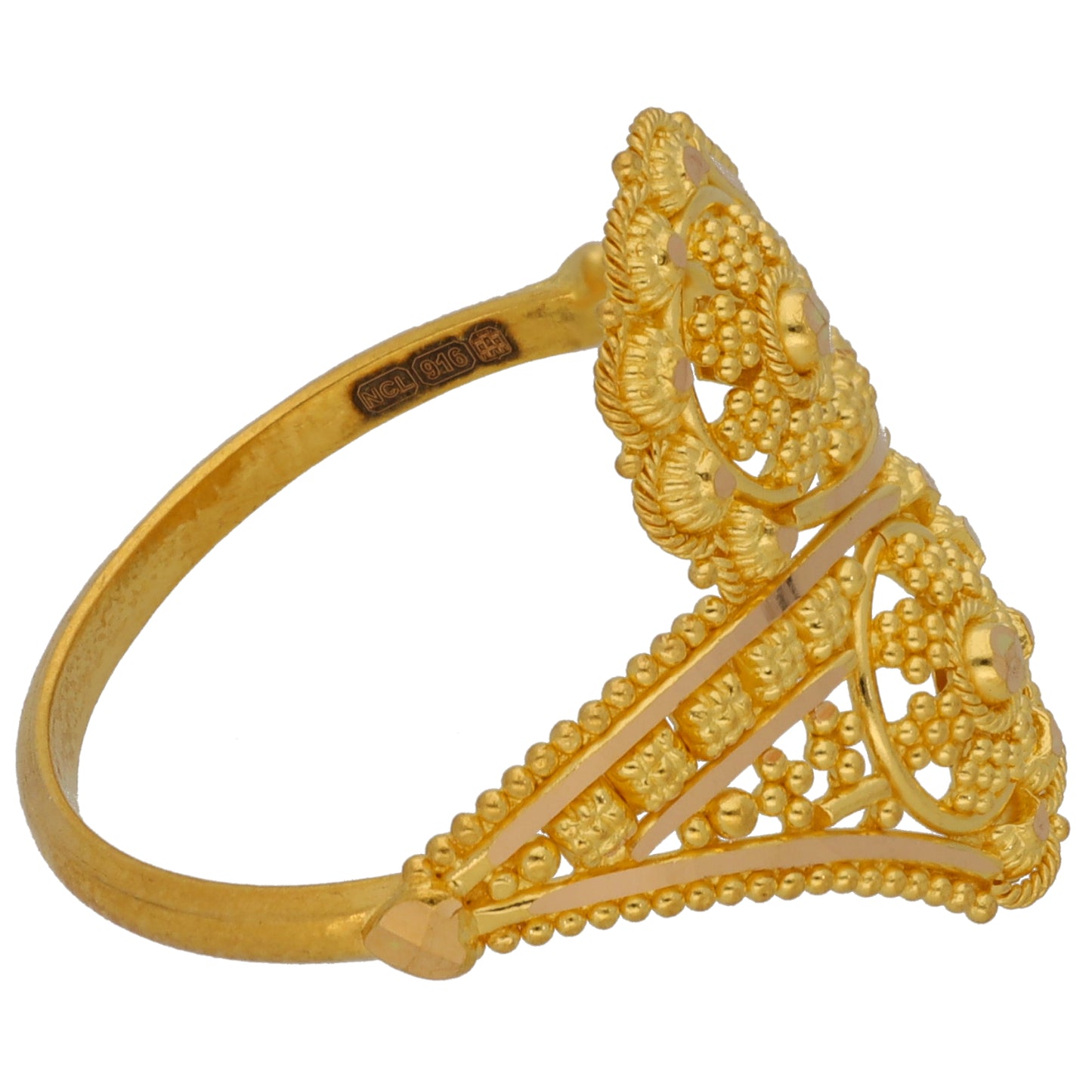 New 22ct Gold Floral Band Wrap Ring