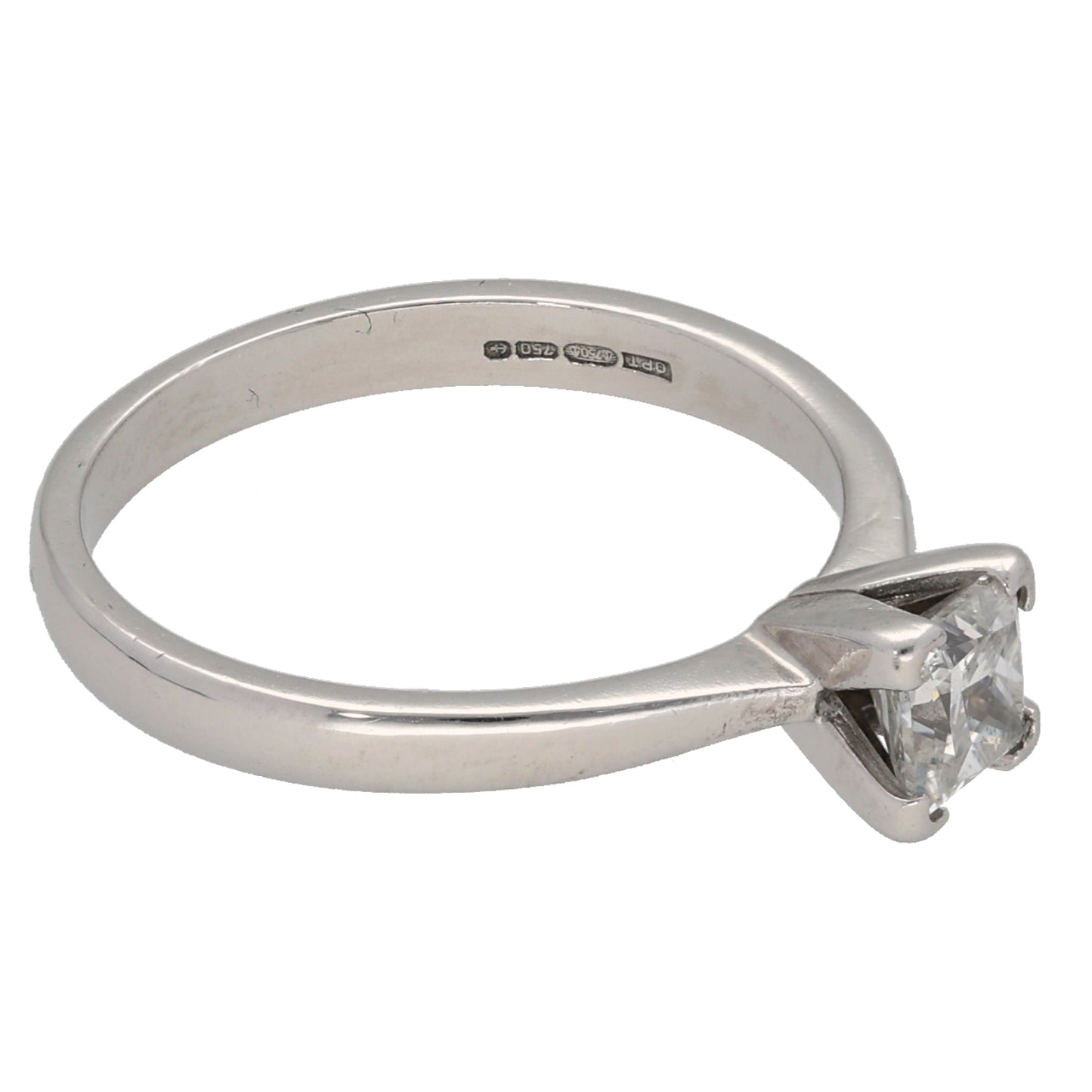 18ct White Gold 0.50ct Diamond Solitaire Ring Size K