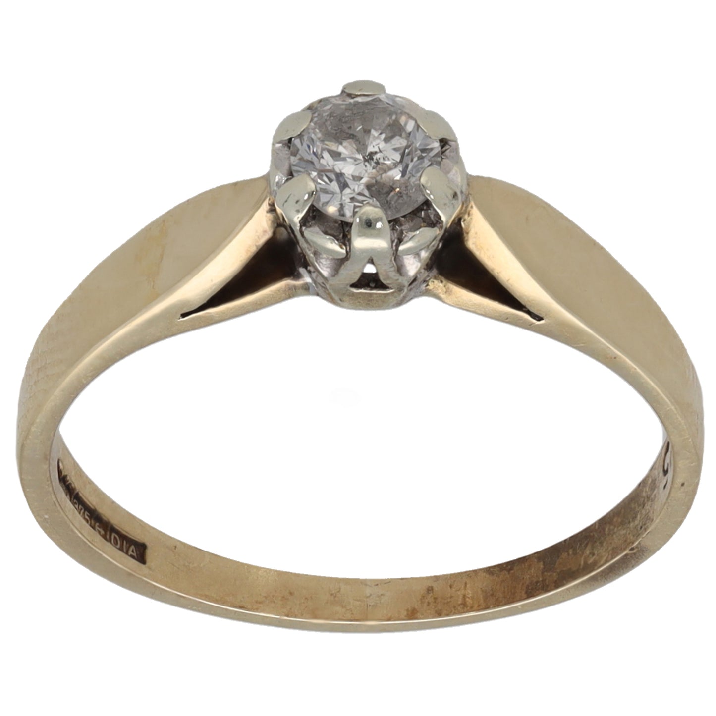 9ct Gold 0.25ct Diamond Solitaire Ring Size M