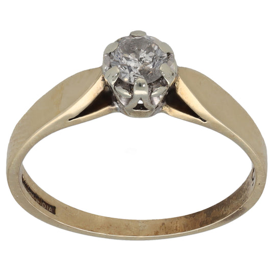 9ct Gold 0.25ct Diamond Solitaire Ring Size M