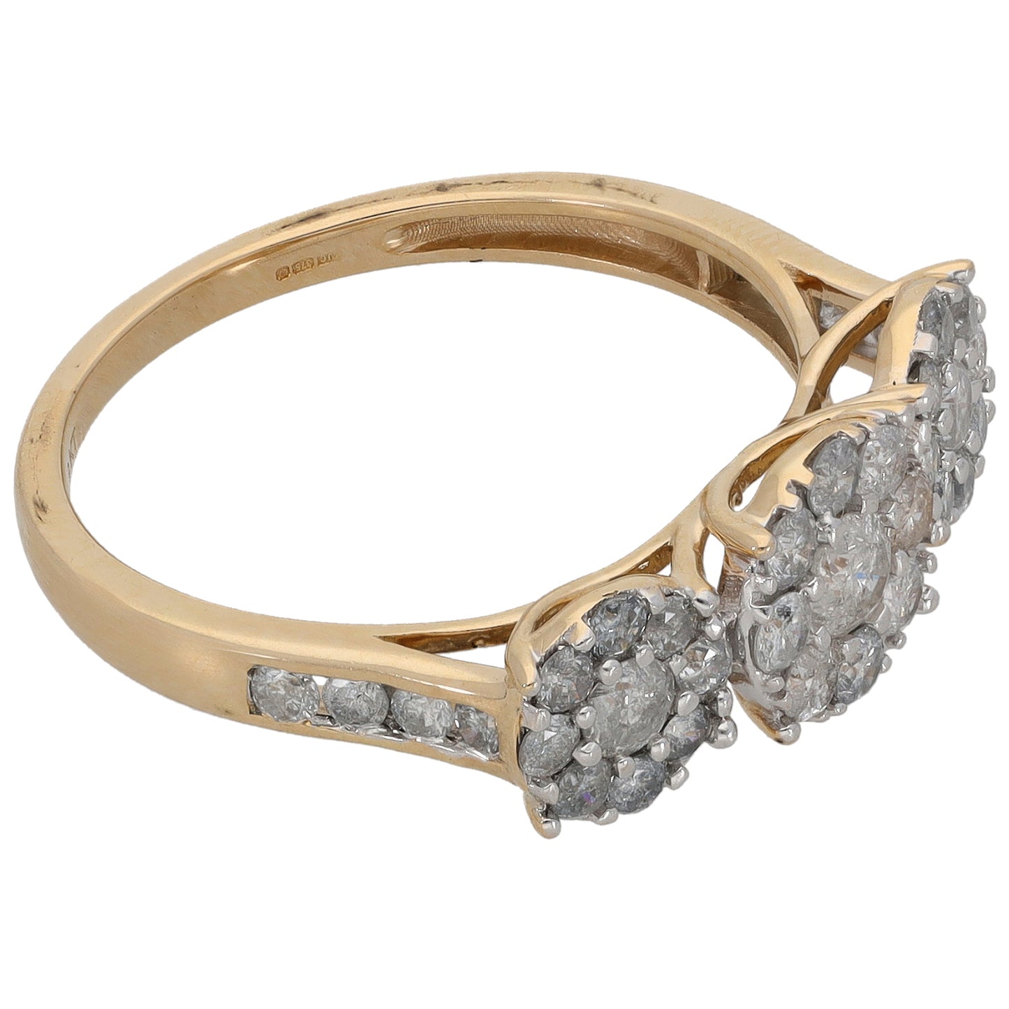 9ct Gold 0.60ct Diamond Cluster Ring Size P