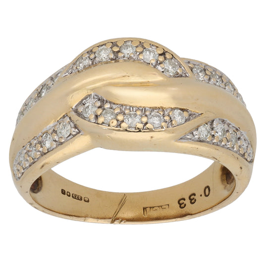 9ct Gold 0.33ct Diamond Dress/Cocktail Ring Size N
