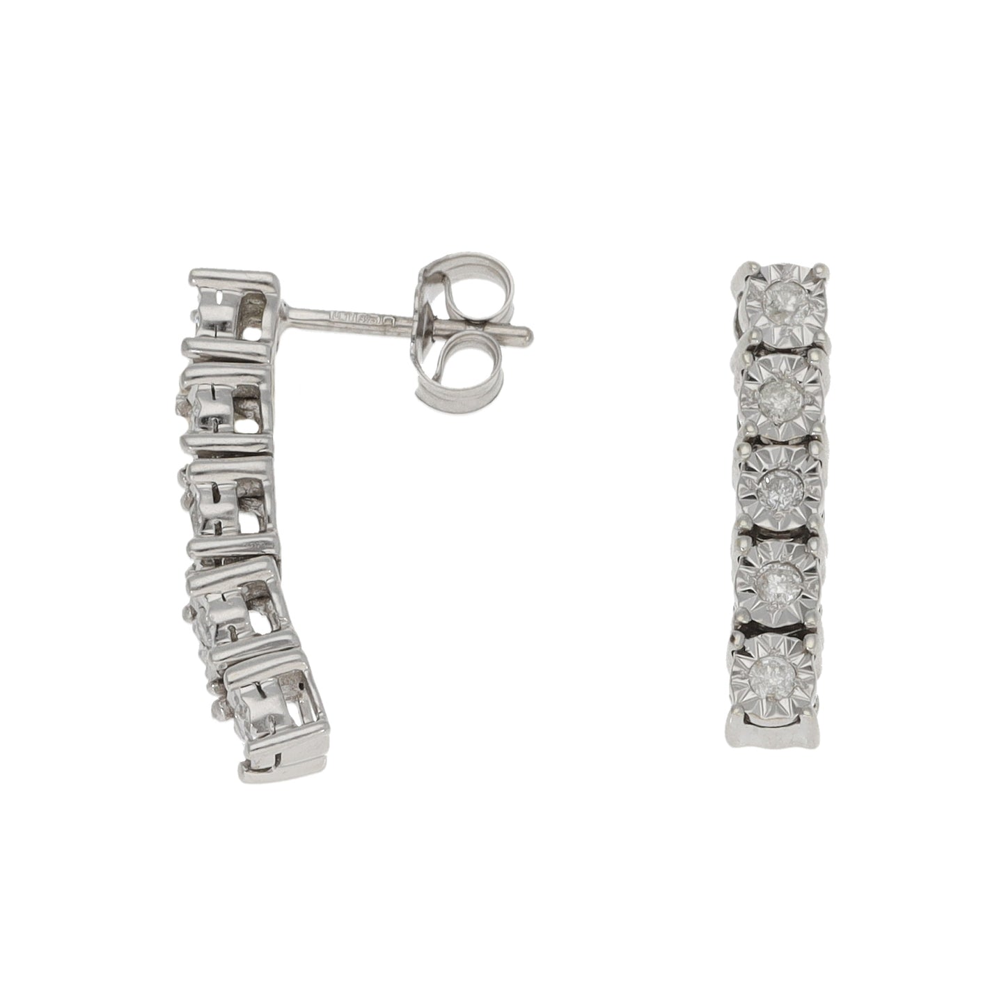 9ct White Gold 0.20ct Diamond Drop Earrings