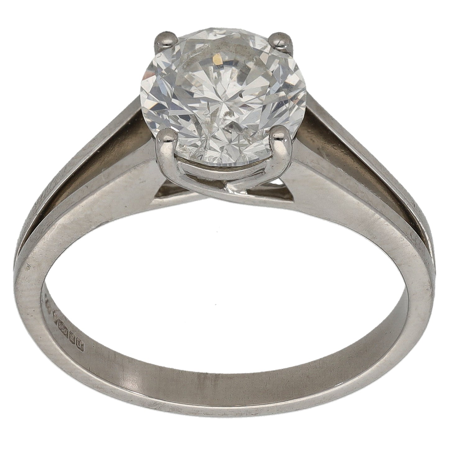 Platinum 1.90ct Diamond Solitaire Ring Size P