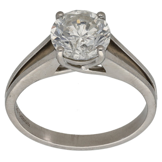 Platinum 1.90ct Diamond Solitaire Ring Size P