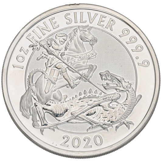 Fine Silver George & Dragon 1 OZ Coin 2020