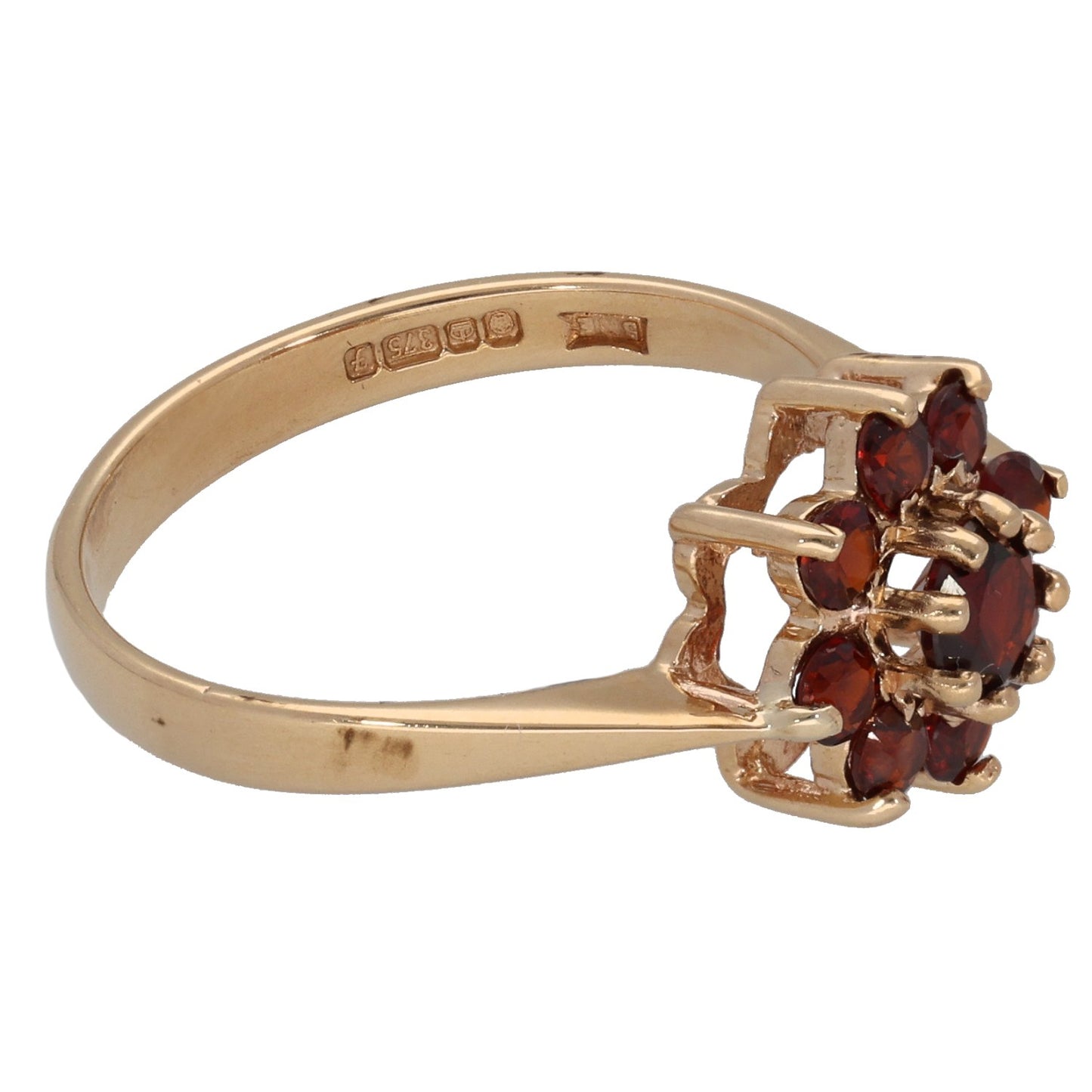 9ct Gold Garnet Dress/Cocktail Ring Size O
