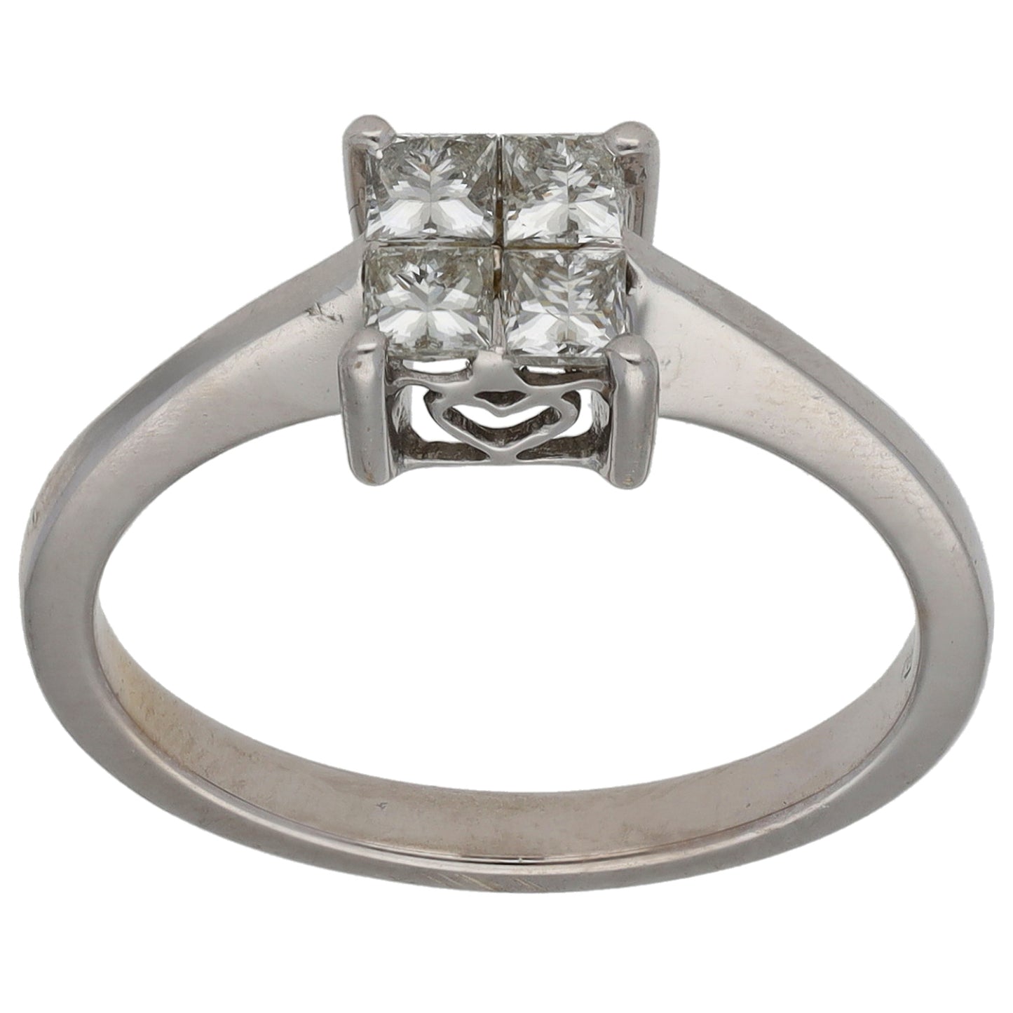 18ct White Gold 0.40ct Diamond Dress/Cocktail Ring Size N
