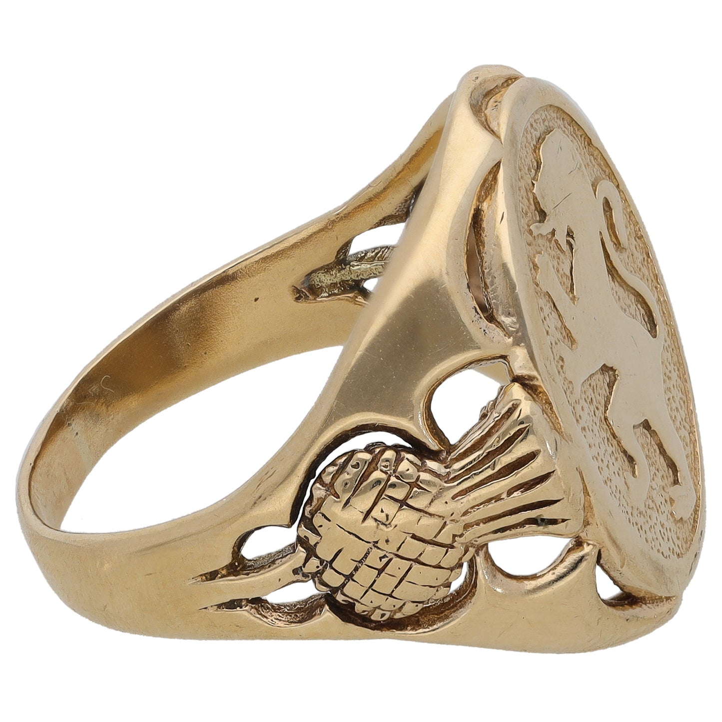 9ct Gold Crest/Emblem Signet Ring Size T