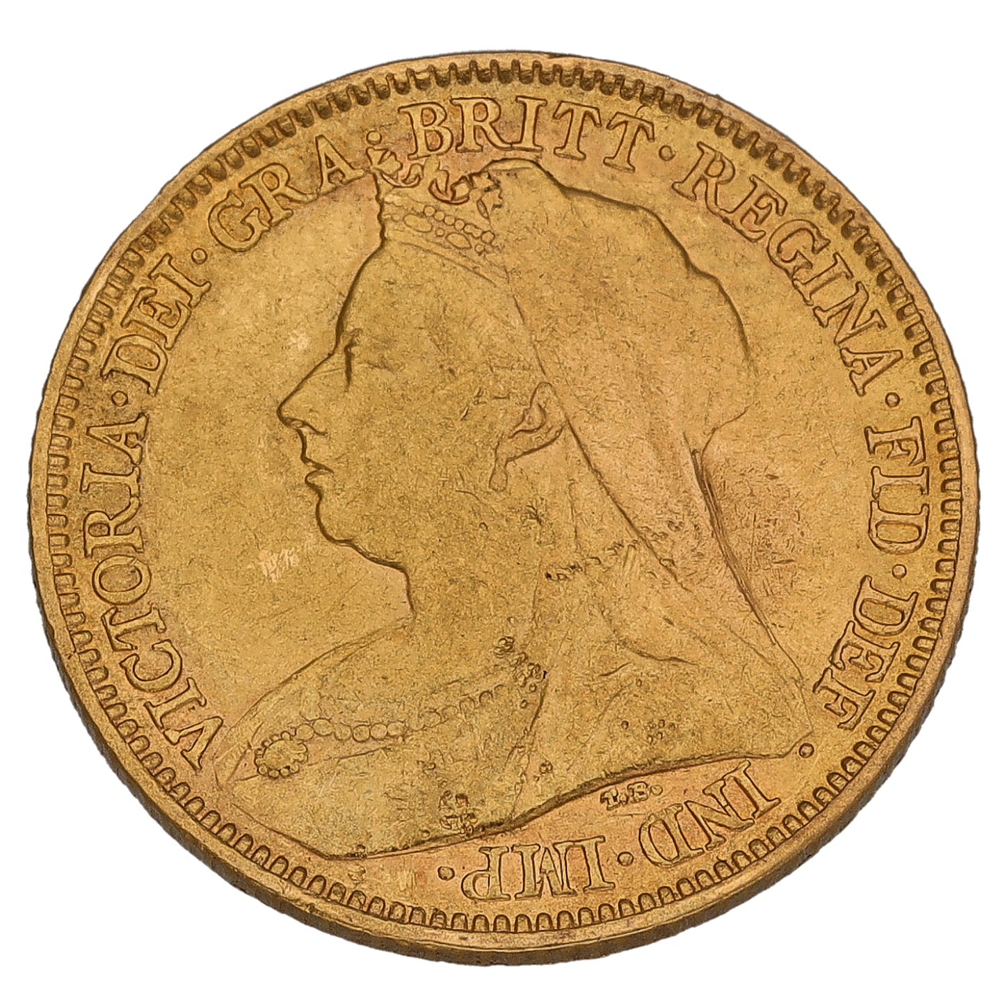 22ct Gold Queen Victoria Half Sovereign Coin 1900