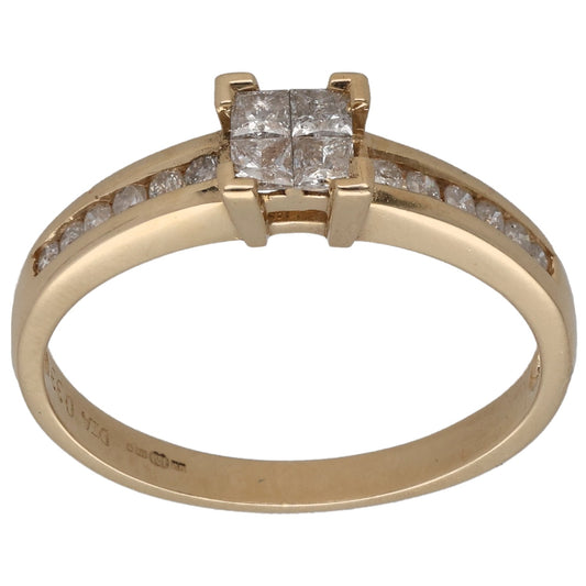 9ct Gold 0.33ct Diamond Dress/Cocktail Ring Size P