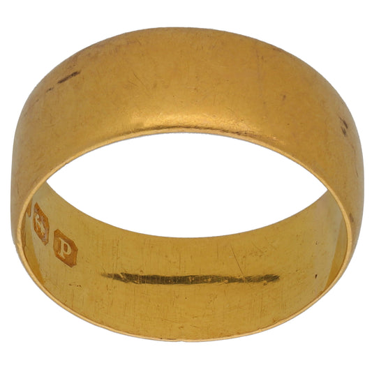 22ct Gold Plain Wedding Ring Size L