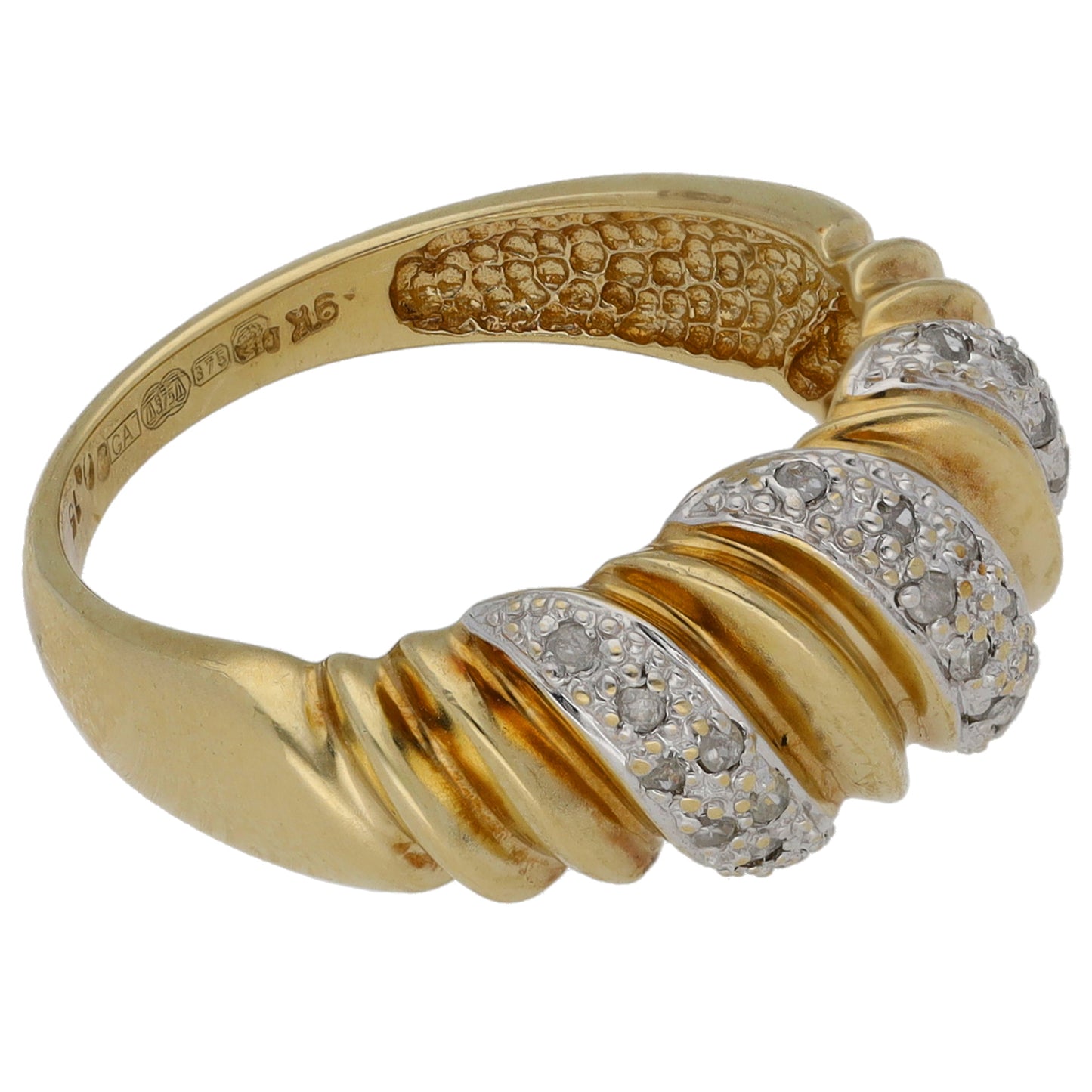 9ct Gold 0.15ct Diamond Dress/Cocktail Ring Size M