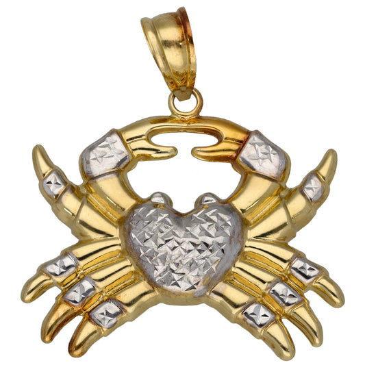 14ct Bicolour Gold Crab Pendant
