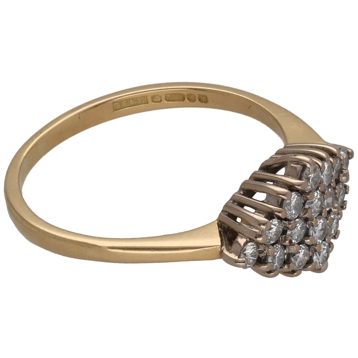 18ct Gold 0.32ct Diamond Cluster Ring Size N