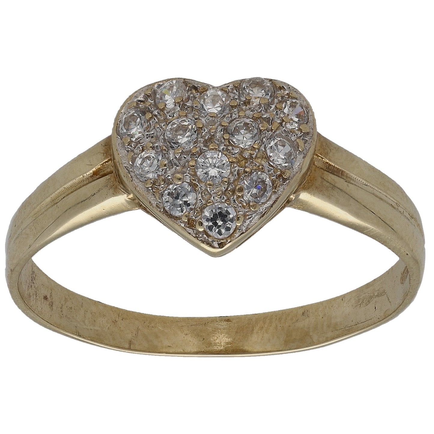 9ct Gold Cubic Zirconia Cluster Ring Size T