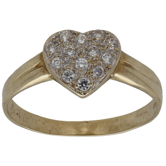 9ct Gold Cubic Zirconia Cluster Ring Size T