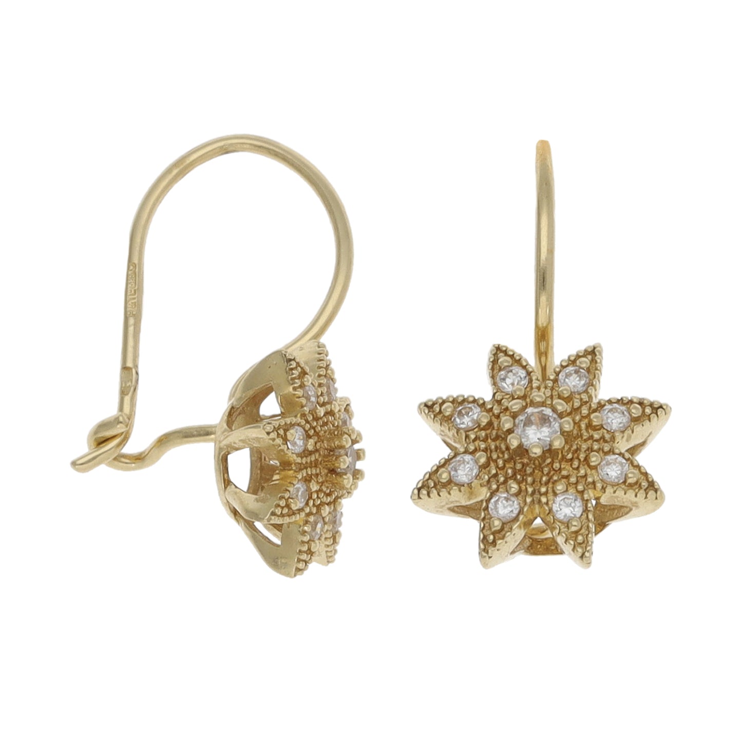 14ct Gold Cubic Zirconia Drop Earrings