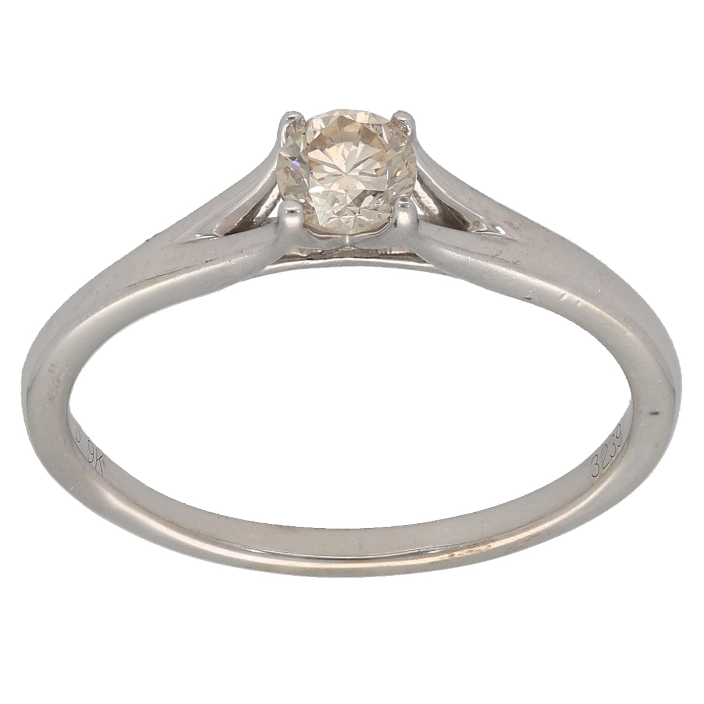 9ct White Gold 0.29ct Diamond Solitaire Ring Size N