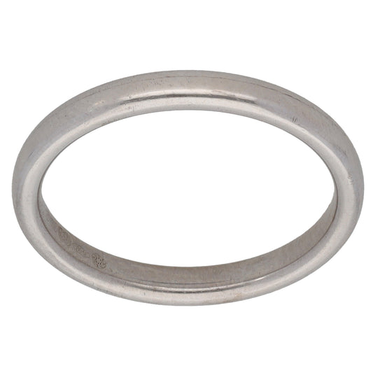 18ct White Gold Plain Wedding Ring Size N