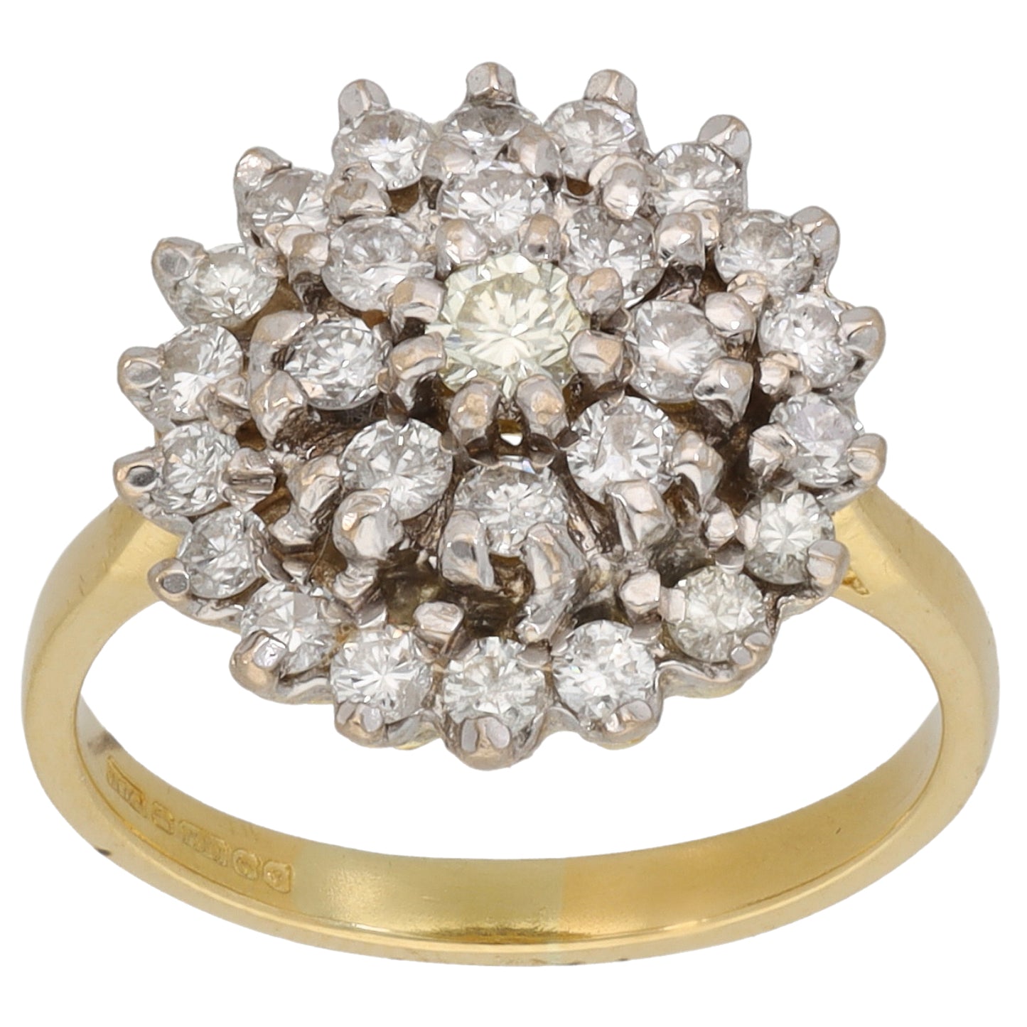 18ct Gold 0.78ct Diamond Cluster Ring Size K