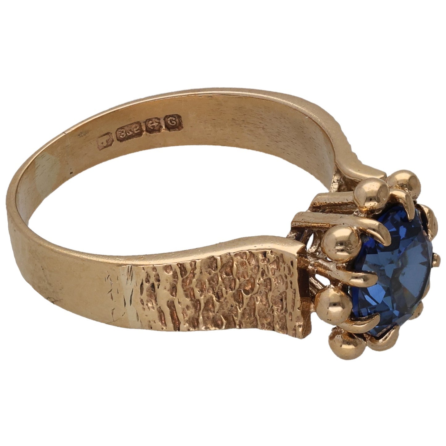 9ct Gold Imitation Single Stone Ring Size L