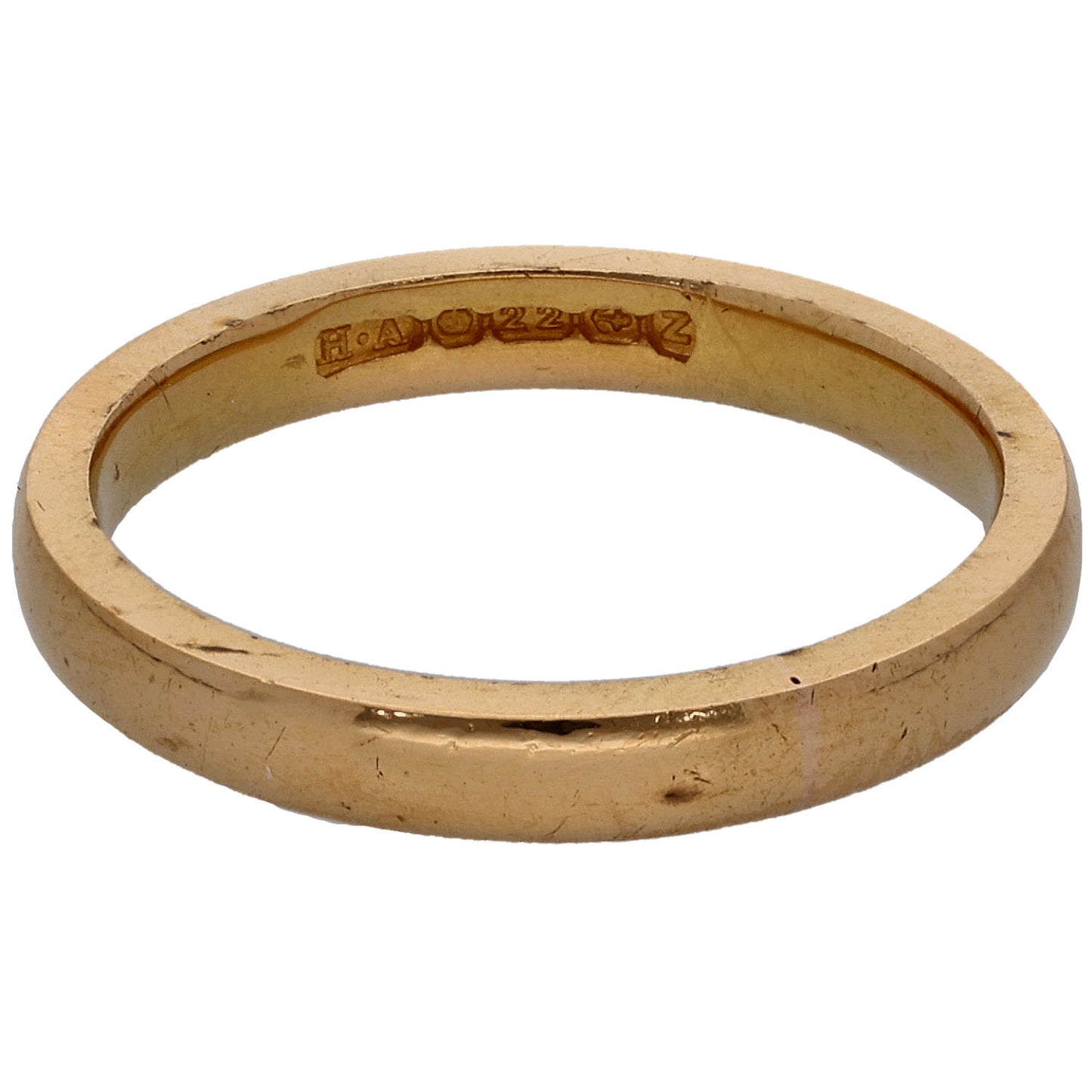 22ct Gold Plain Wedding Ring Size K