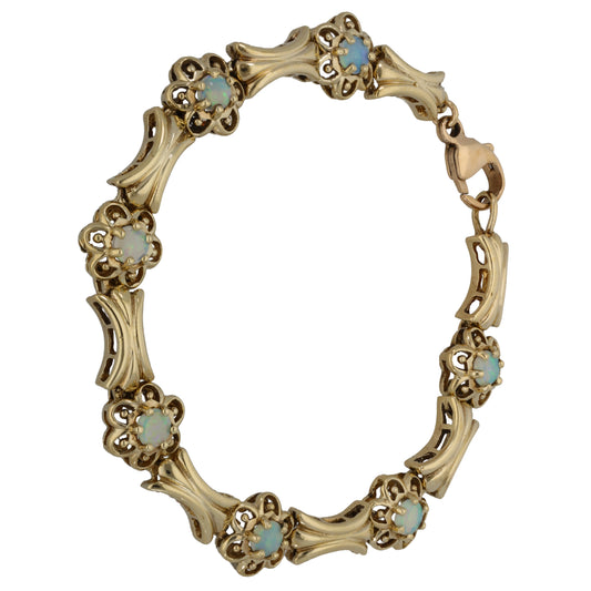 9ct Gold Opal Fancy Stone Set Bracelet