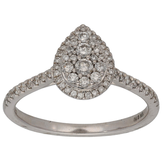 18ct White Gold 0.50ct Diamond Dress/Cocktail Ring Size S