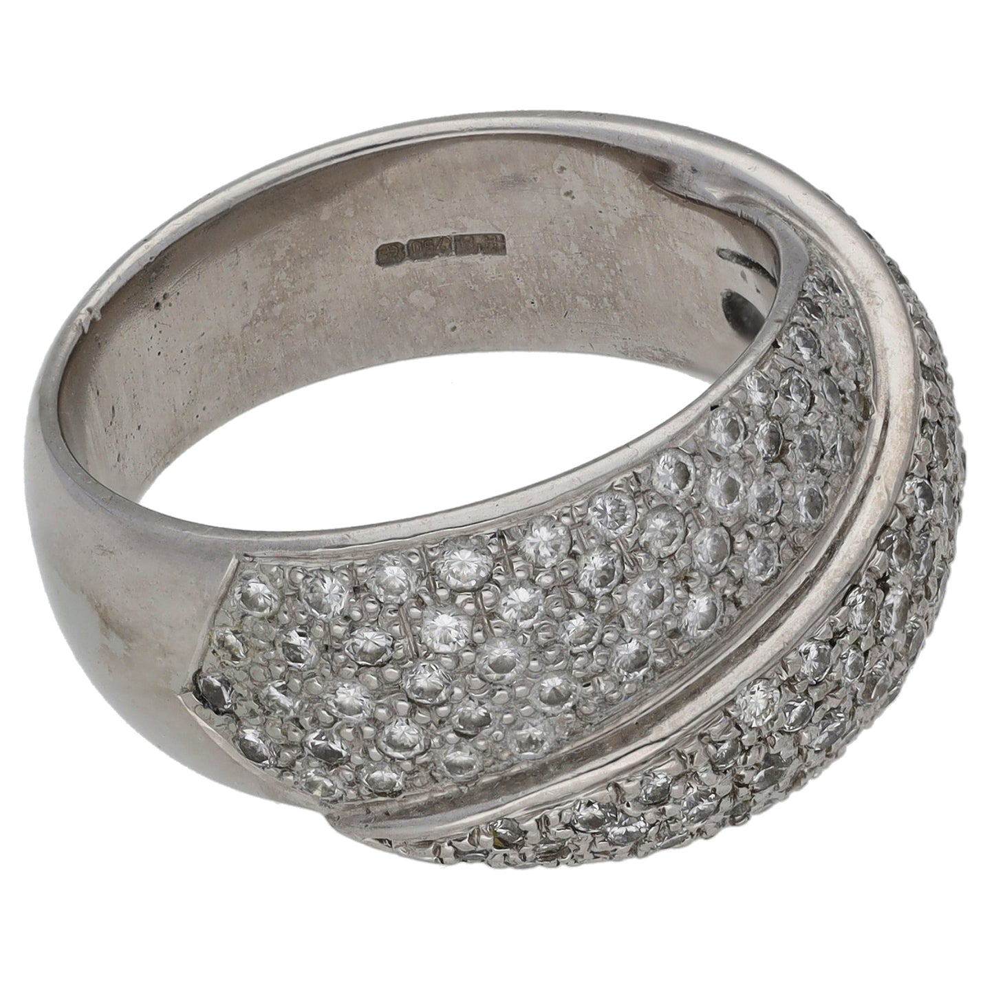 18ct White Gold 1.26ct Diamond Dress/Cocktail Ring Size Q