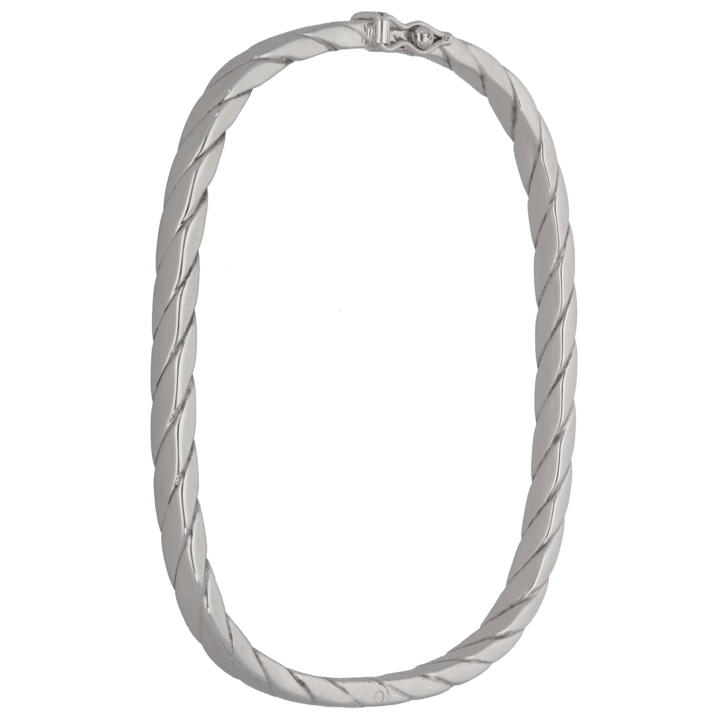 9ct White Gold Hinged/Clasp Bangle