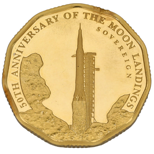 22ct Gold 50th Anniversary Of The Moon Landings Full Sovereign Coin 2019