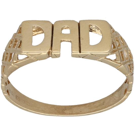 9ct Gold Dad Ring Size S