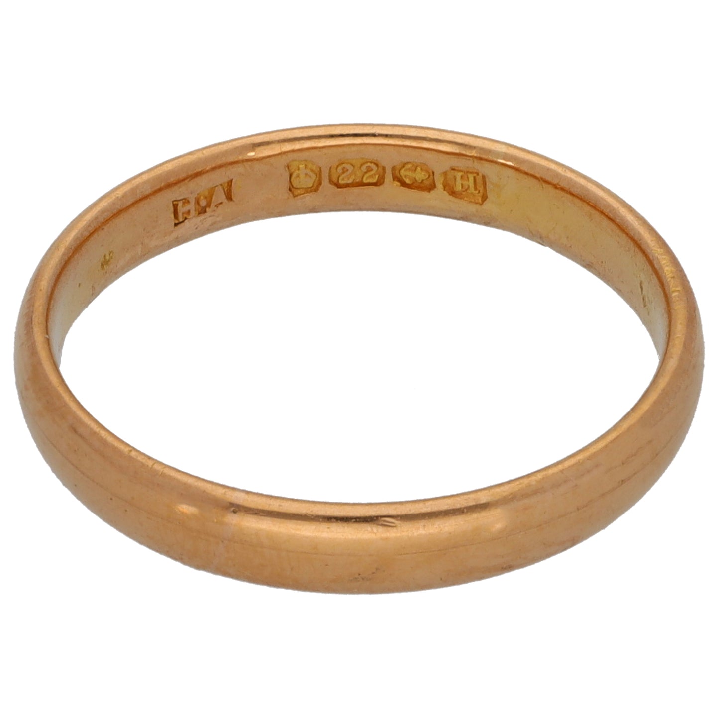 22ct Gold Plain Wedding Ring Size N