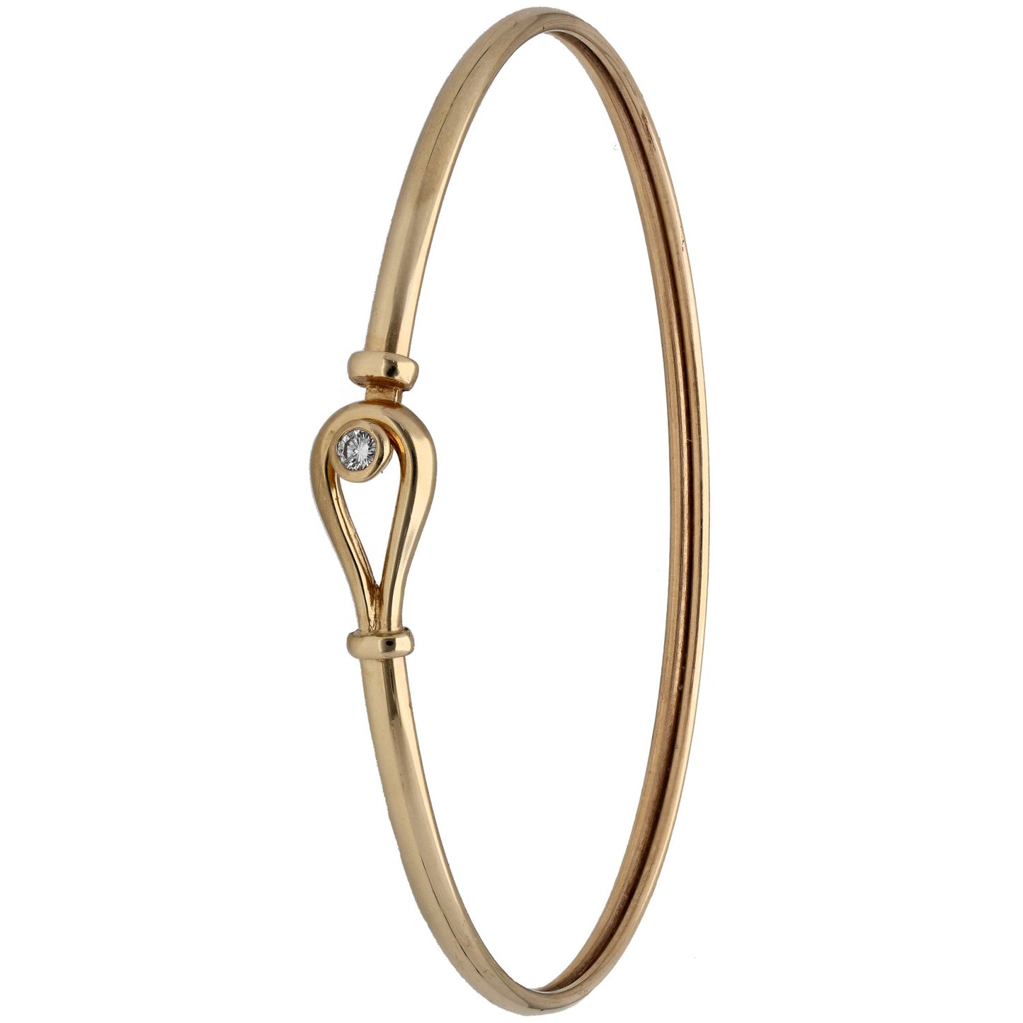 9ct Gold 0.07ct Diamond Hinged/Clasp Bangle