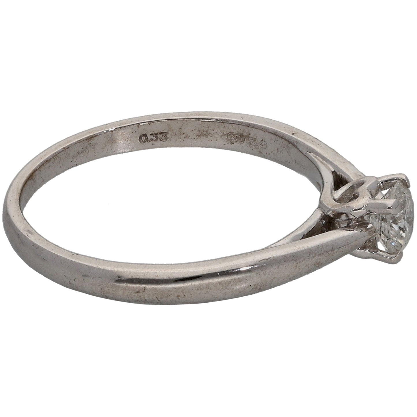 9ct Gold 0.33ct Diamond Solitaire Ring Size N