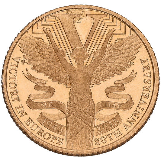 22ct Gold Victory In Europe 80th Anniversary Half Sovereign Coin 2025