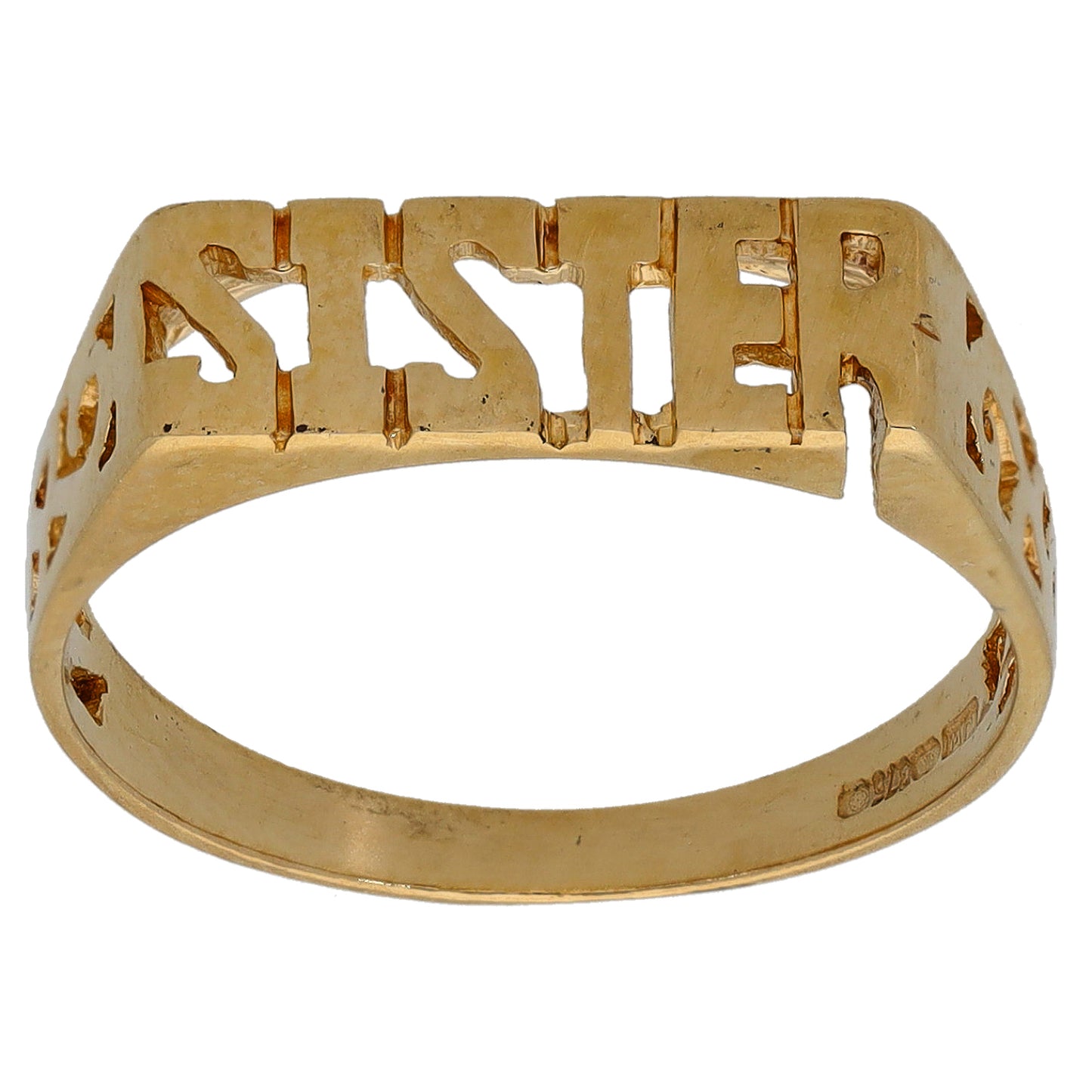9ct Gold Sister Ring Size N