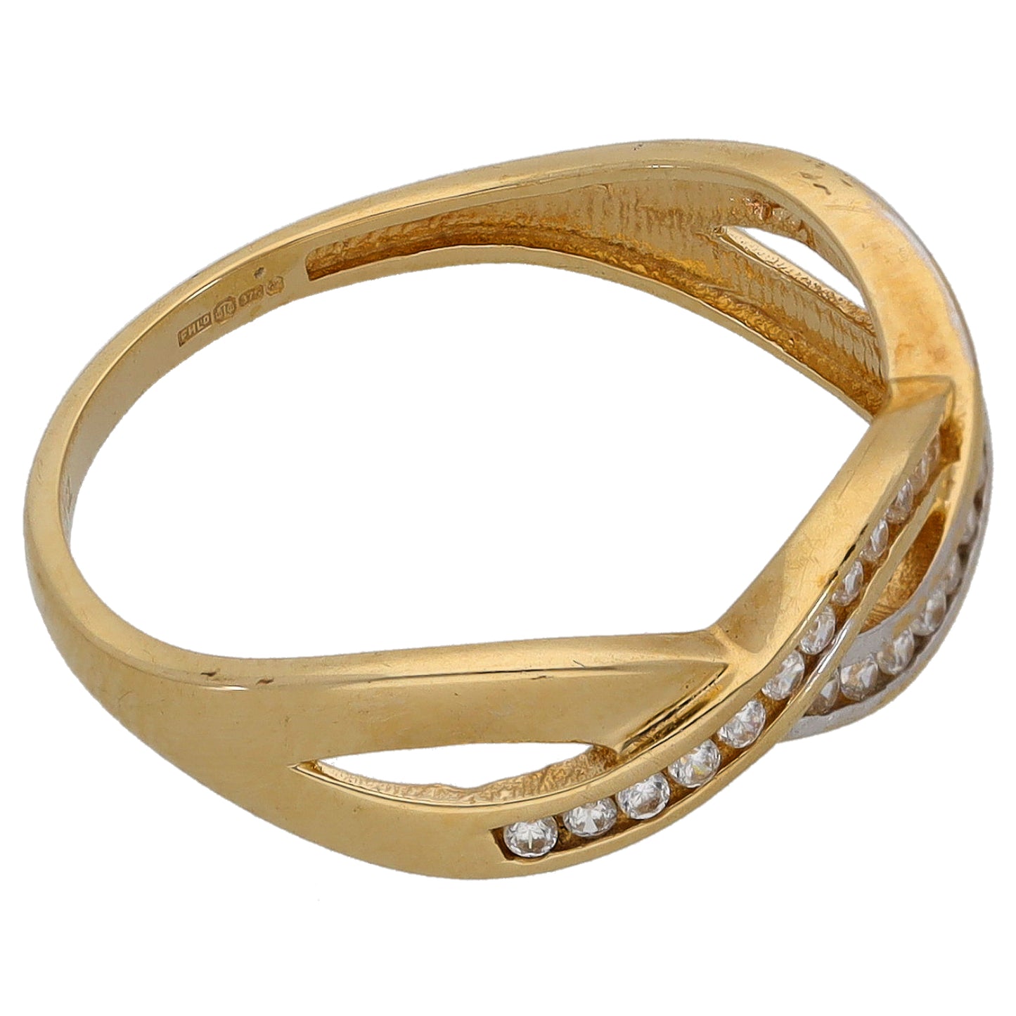 9ct Gold Cubic Zirconia Alternative Ring Size N