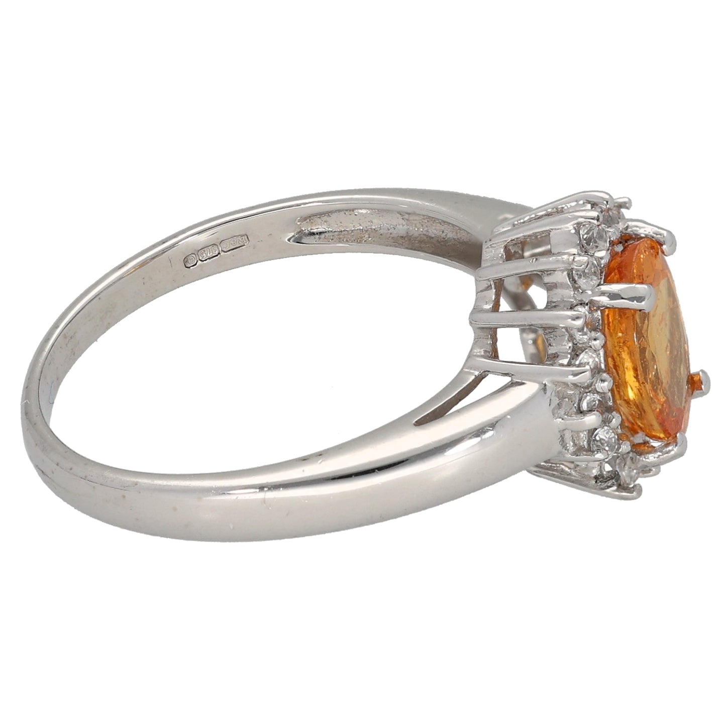 9ct White Gold Imitation Dress/Cocktail Ring Size N