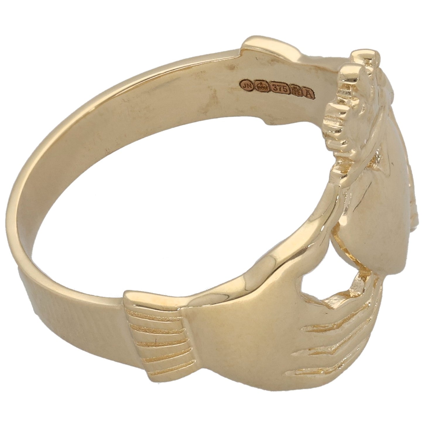 9ct Gold Claddagh Ring Size X