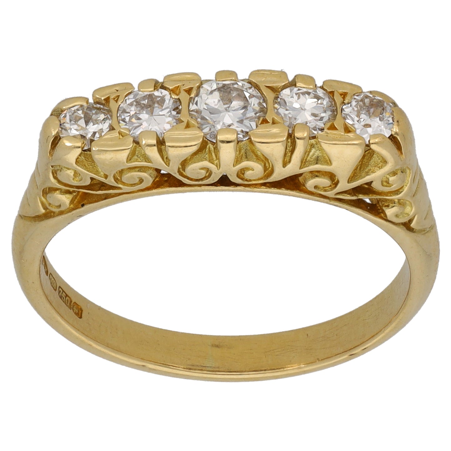 18ct Gold 0.43ct Diamond Half Eternity Ring Size N