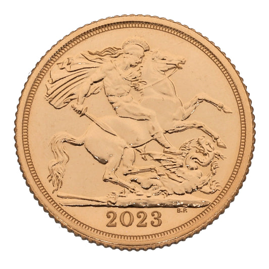 22ct Gold King Charles III Half Sovereign Coin 2023